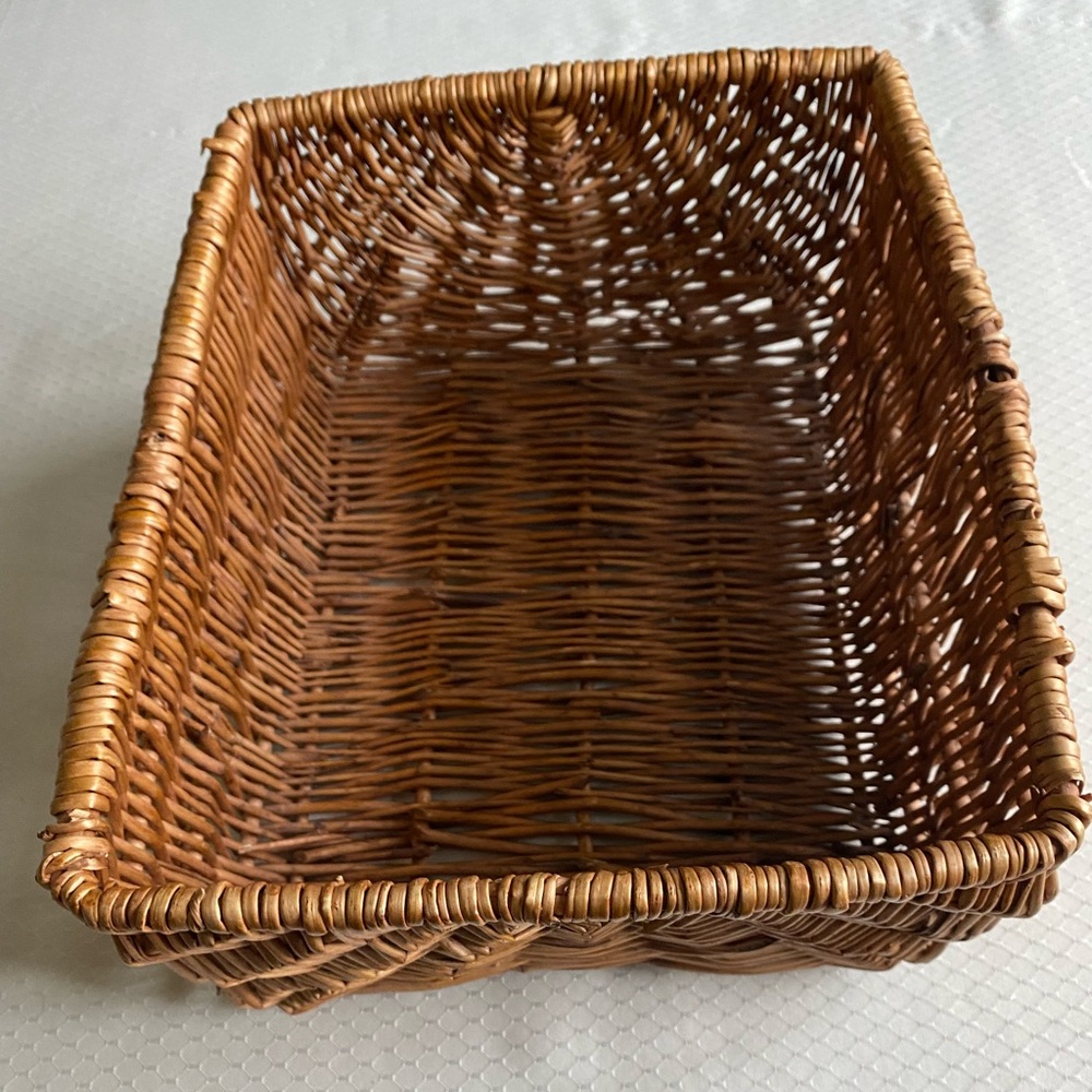 VTG Woven Honey Golden Rectangular Basket